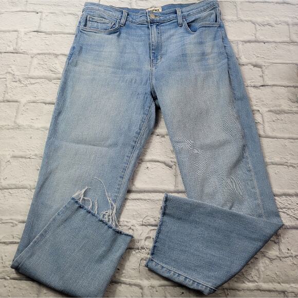 L'Agence Sada High Rise Cropped Slim Straight Leg Jeans in Bellevue Wash size 31 - Picture 9 of 12